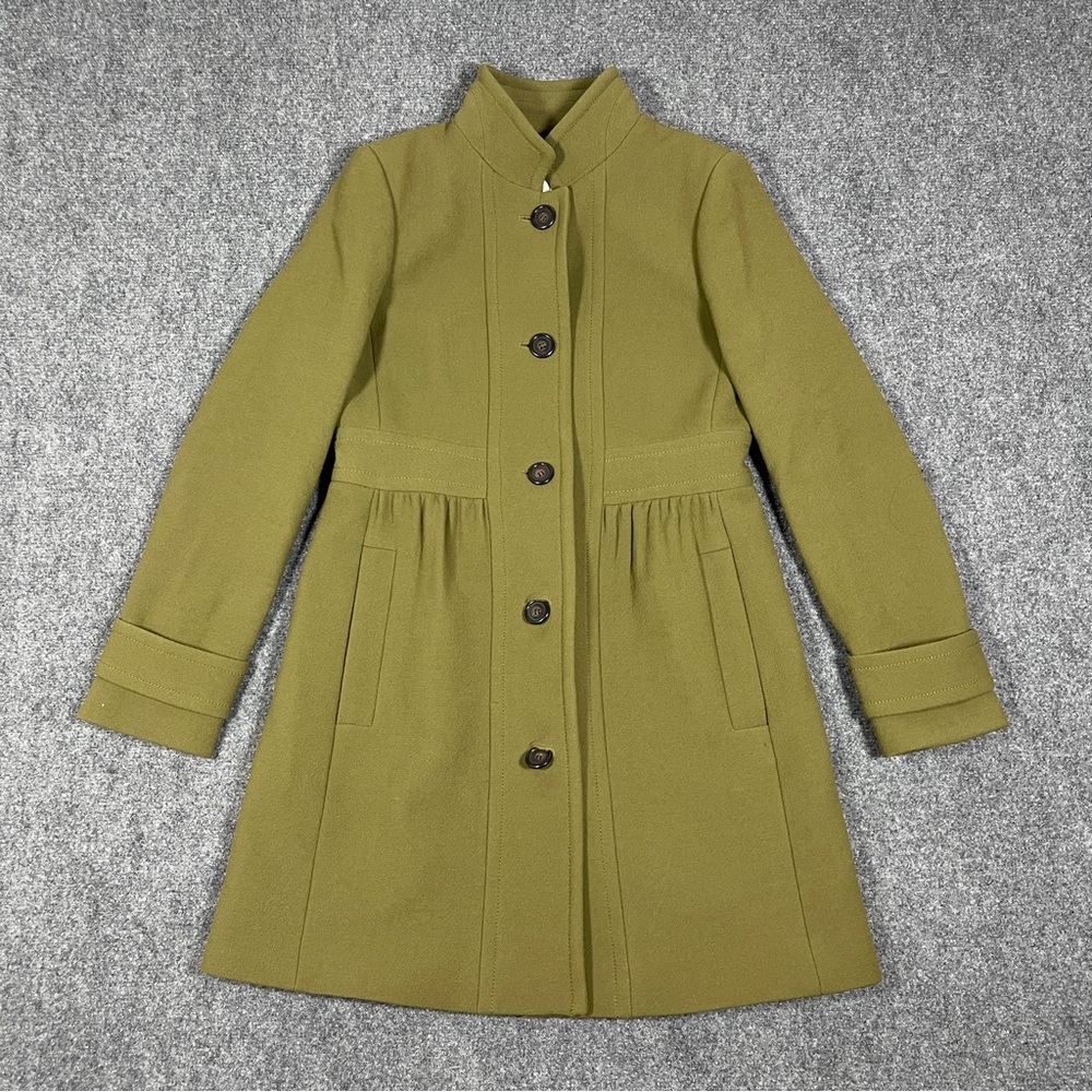 J.Crew Double Cloth Coretta Coat Olive Green Size 8